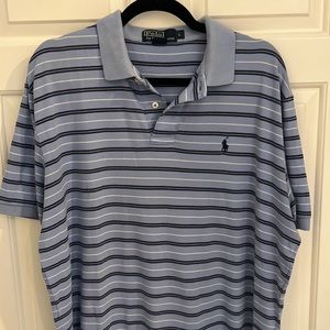 Blue striped polo